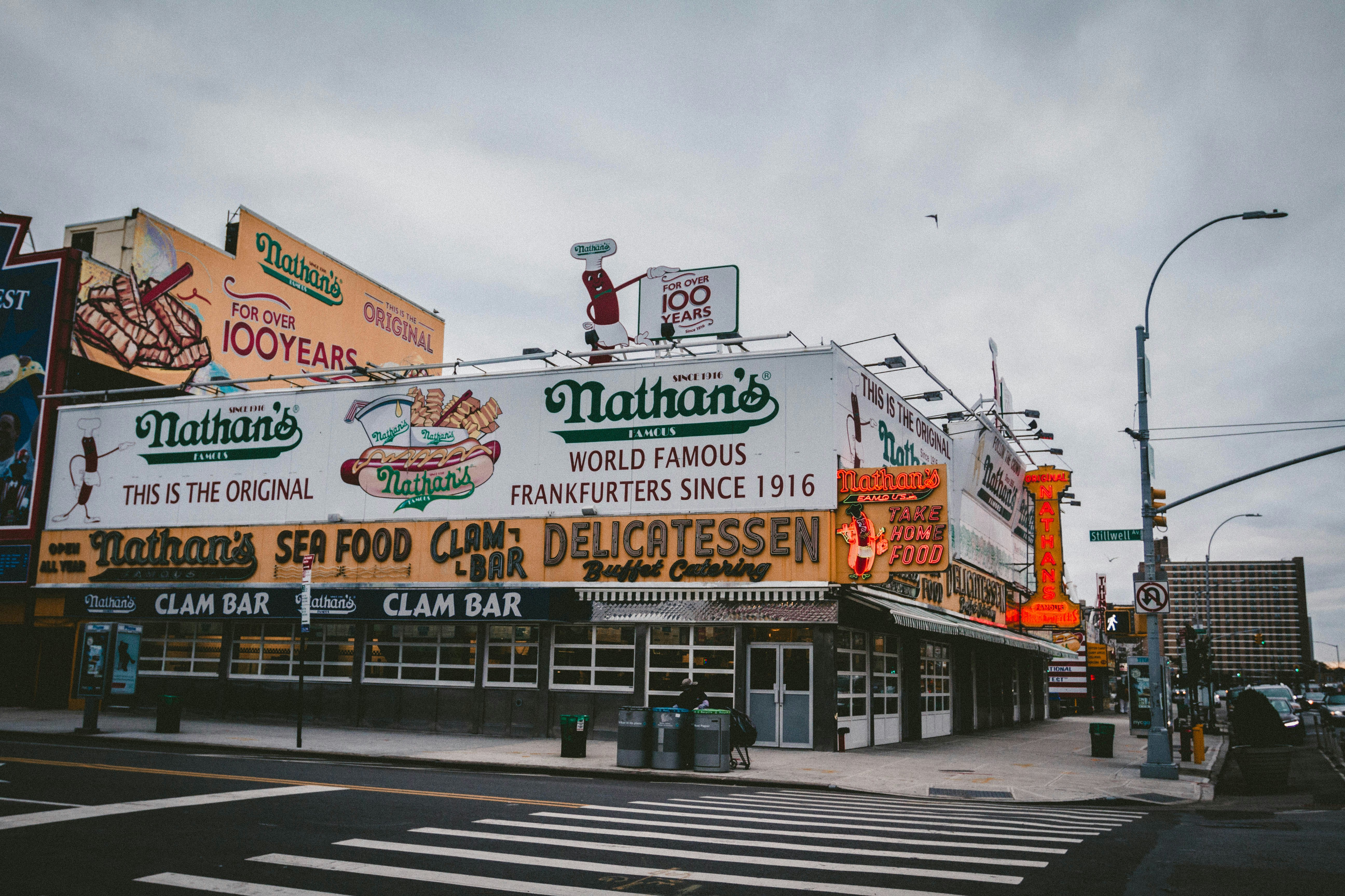 Nathan's Famous in the daytime at Coney Island, Brooklyn. Photo by Paulo Silva.